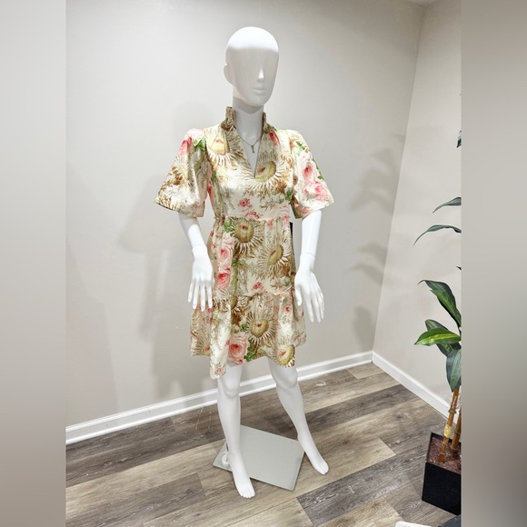 Tuckernuck Crawford Dress M Sun Faded Floral Mini Ruffle Cotton Dress NWT - Picture 1 of 13